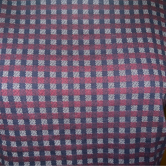 Ann Taylor XL Plaid Square Neck Peplum Top Short Sleeve Women's - Picture 3 of 8